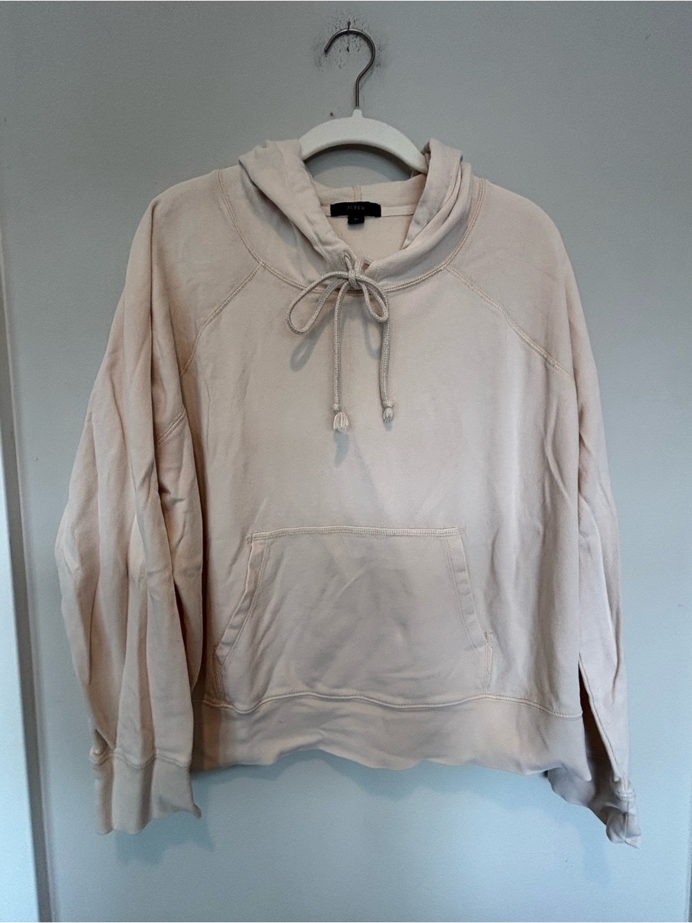 J. Crew Light Cream Drawstring Hoodie